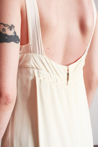 1960s Ivory Crepe Longline Gown