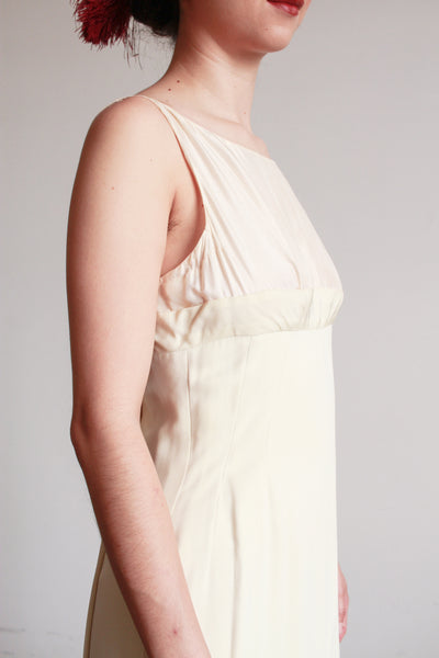 1960s Ivory Crepe Longline Gown