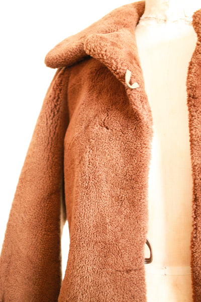 1960s Brown Faux Fur Teddy Coat