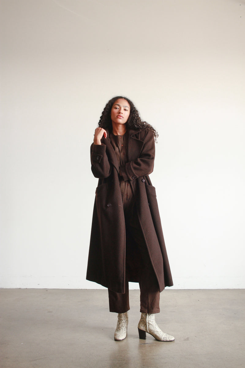 1980s Albert Nipon Chocolate Wool Coat – Blossom Vintage