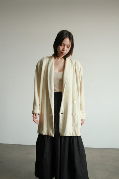 1980s Norma Kamali Cream Cotton Knit Sweater