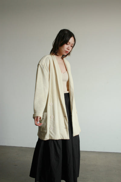1980s Norma Kamali Cream Cotton Knit Sweater