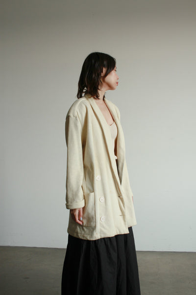 1980s Norma Kamali Cream Cotton Knit Sweater