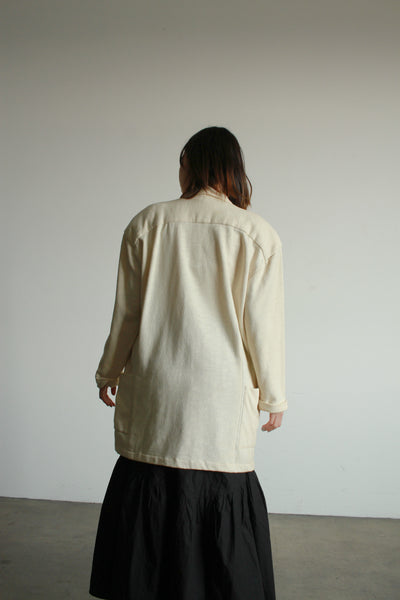 1980s Norma Kamali Cream Cotton Knit Sweater