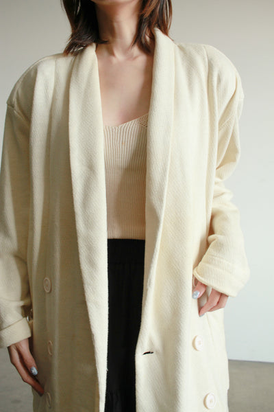 1980s Norma Kamali Cream Cotton Knit Sweater