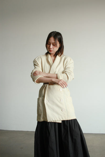 1980s Norma Kamali Cream Cotton Knit Sweater