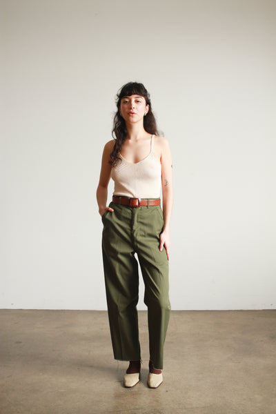 1970s Green Army Cotton Pants
