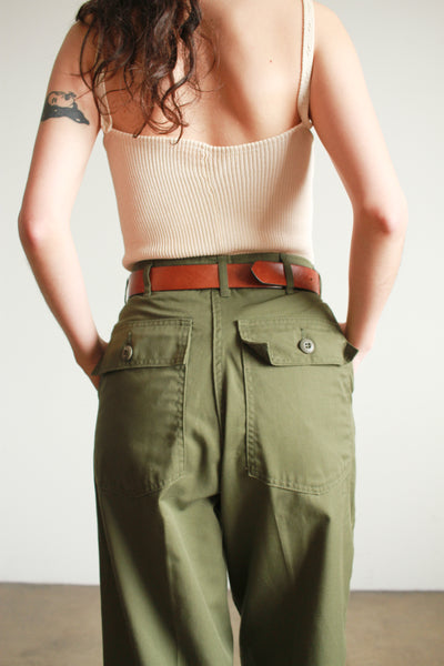 1970s Green Army Cotton Pants