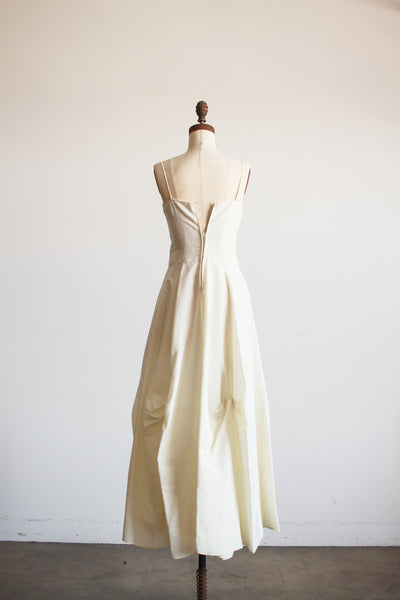 1950s Ivory Taffeta Structured Gown