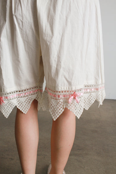 Victorian Cotton Pink Crochet Bloomers