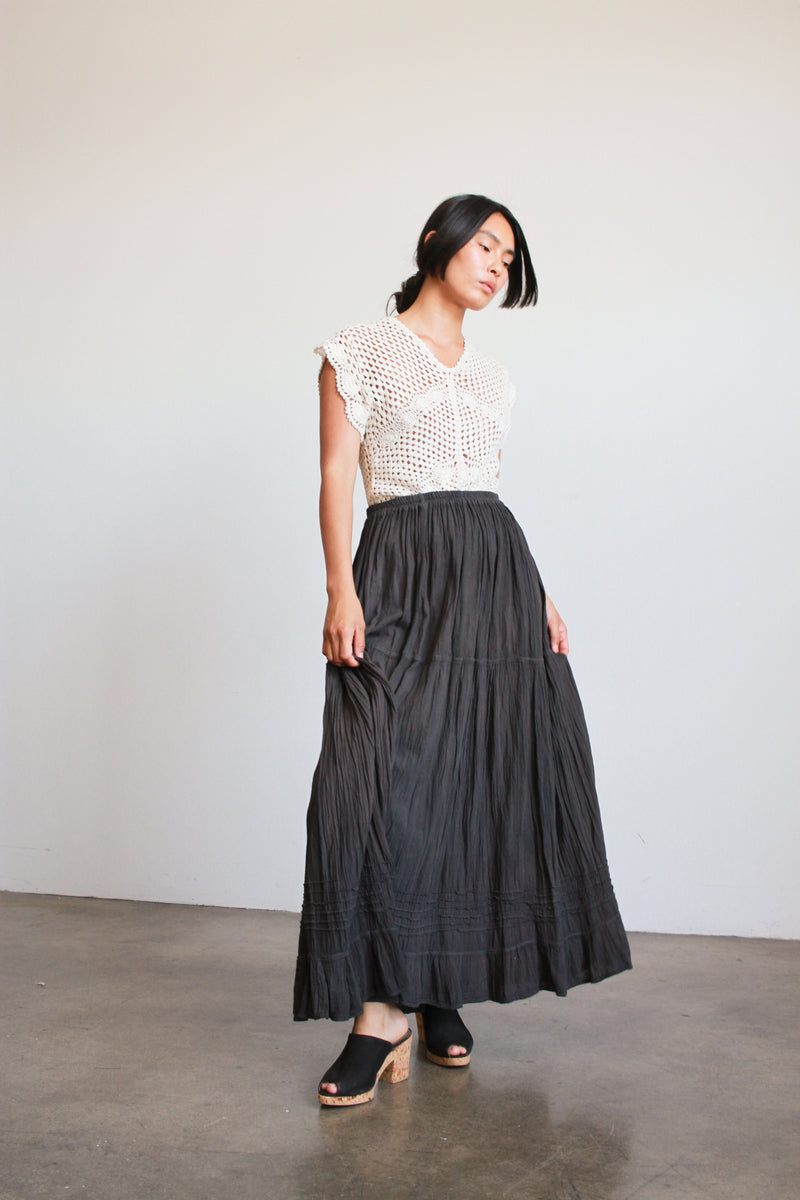 Oaxacan Cotton Gauze Midi Skirt – Blossom Vintage