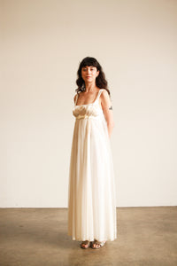 1950s Ivory Layered Silk Caped Negligee