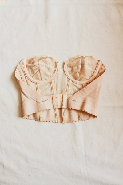 1950s Cream Backless Lace Corset