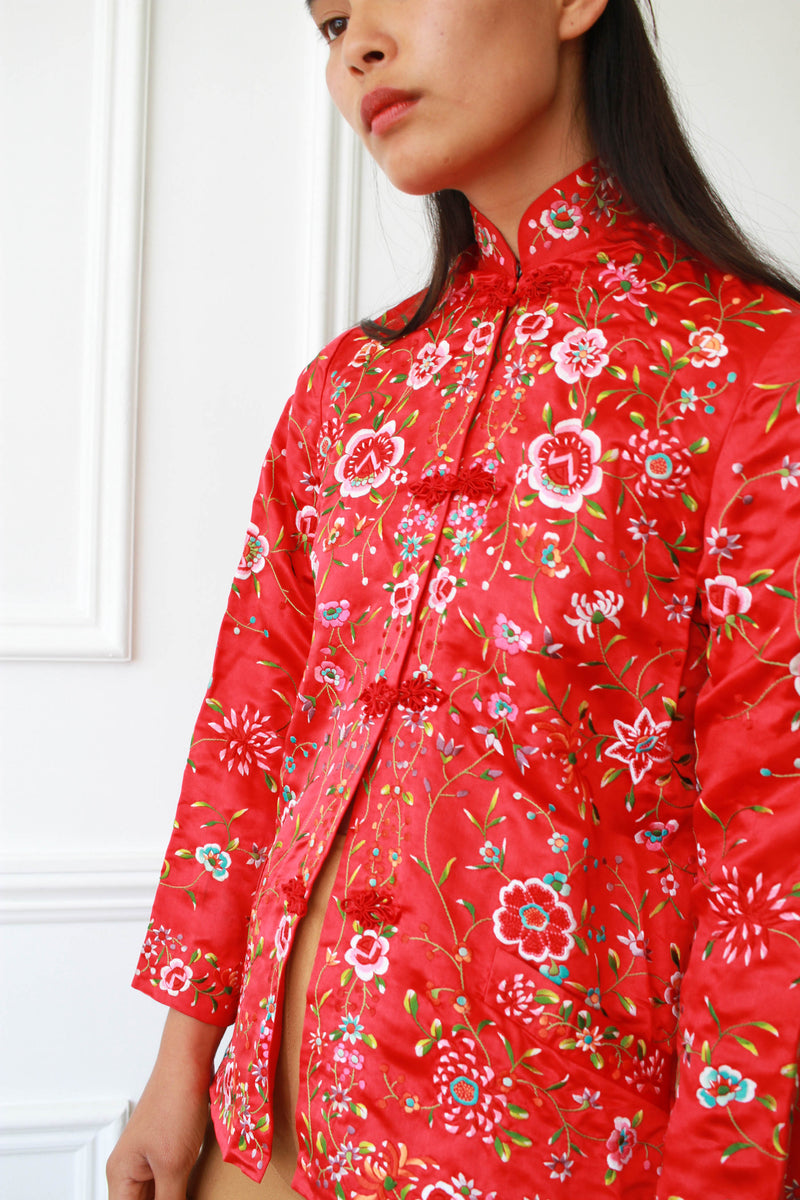 1950s Red Chinese Embroidered Jacket – Blossom Vintage