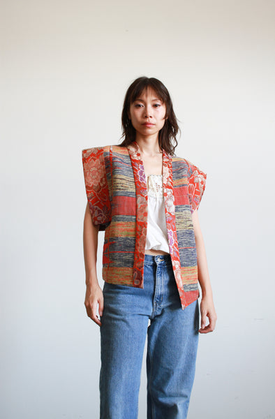 1970s Japanese Patchwork Silk Embroidered Jacket