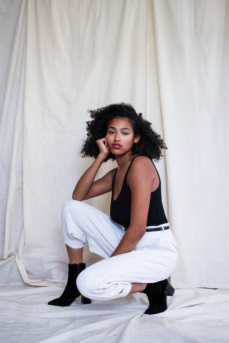 1920s White Linen Waffle Knit Knicker Trousers Blossom Vintage