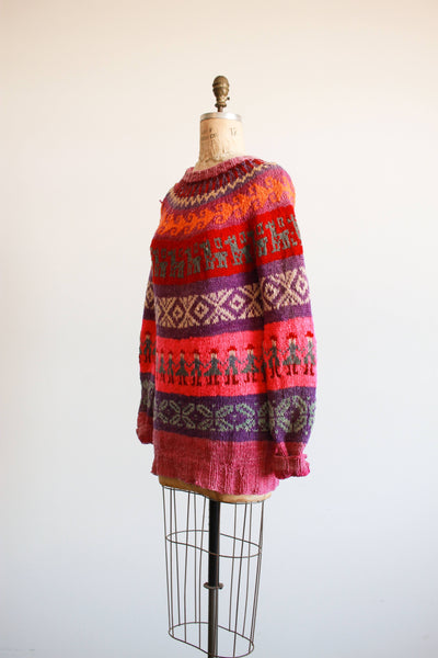 1950s Peruvian Knit Oversized Pullover