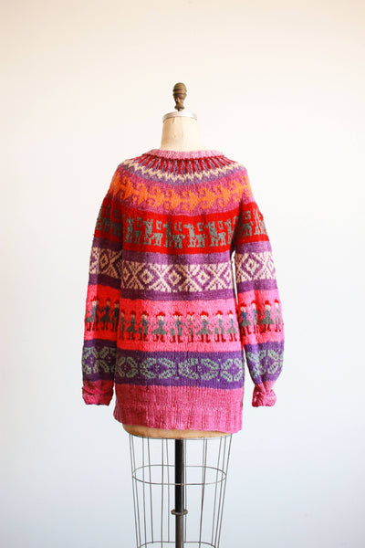 1950s Peruvian Knit Oversized Pullover