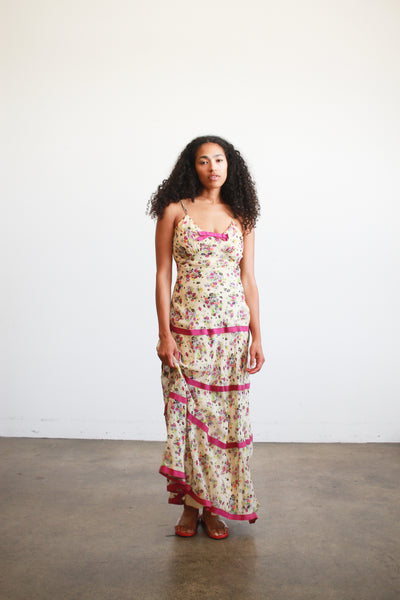 1930s Floral Chiffon Print Dress Bolero Set