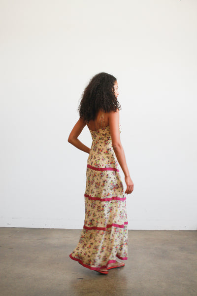 1930s Floral Chiffon Print Dress Bolero Set