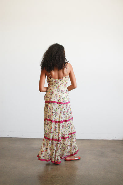 1930s Floral Chiffon Print Dress Bolero Set