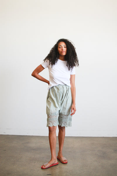 Antique Dyed Cotton Lace Trim Bloomers