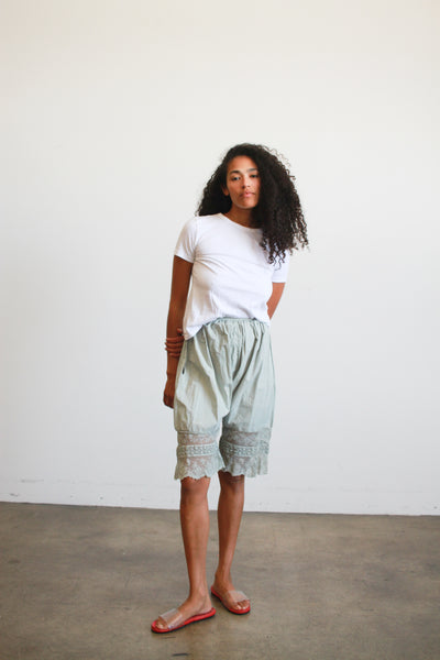 Antique Dyed Cotton Lace Trim Bloomers