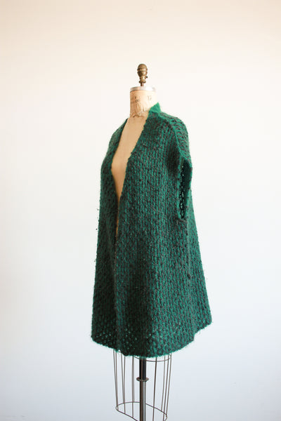 1990s Oska Emerald Knit Cardigan Vest