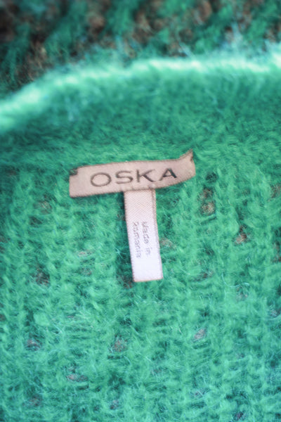 1990s Oska Emerald Knit Cardigan Vest