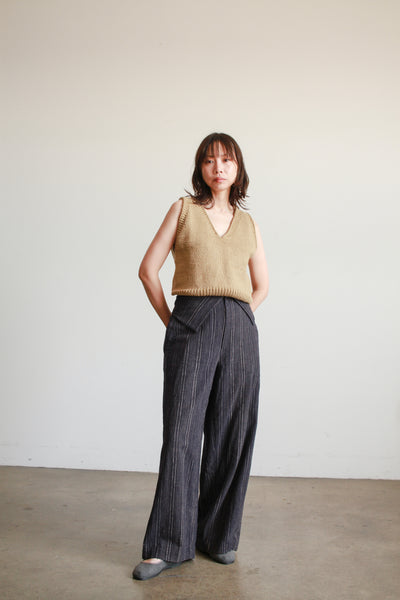 1980s Issey Miyake Navy Cotton Woven Pants