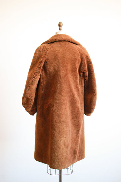 1960s Brown Faux Fur Teddy Coat