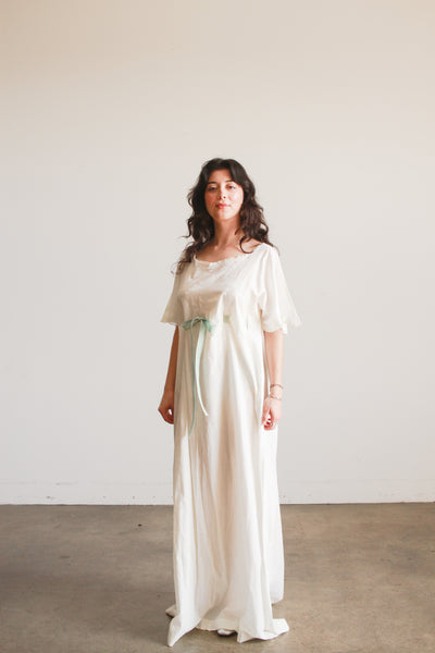 Edwardian Mint Ribbon Tie Night Gown