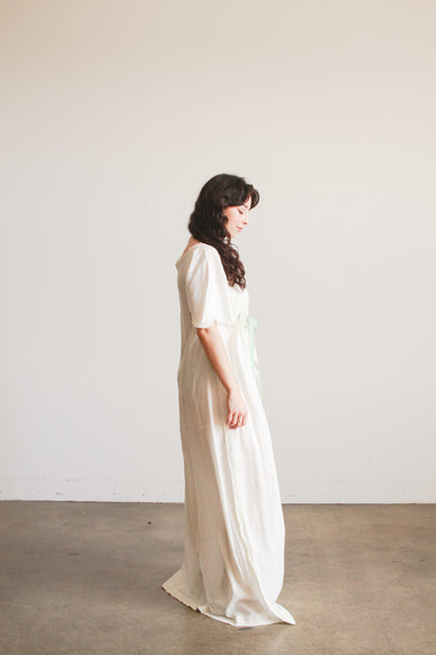 Edwardian Mint Ribbon Tie Night Gown