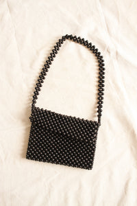 1960s Black Beaded Purse