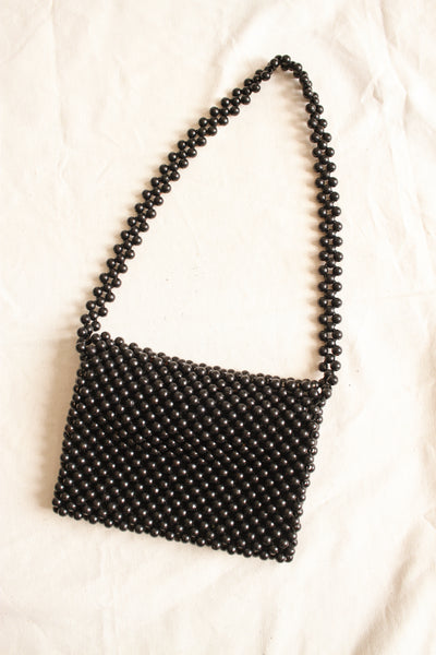 1960s Black Beaded Purse