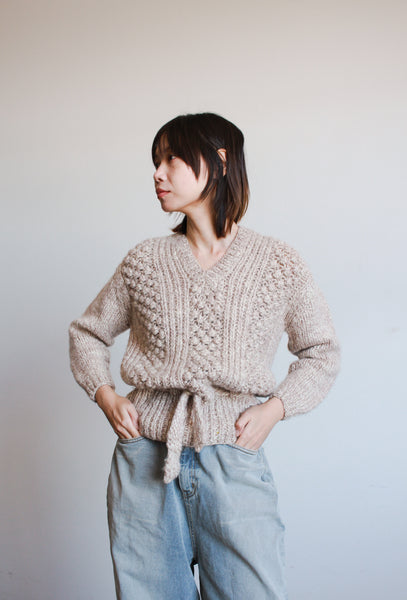 1970s Oatmeal Chunky Knit Pullover