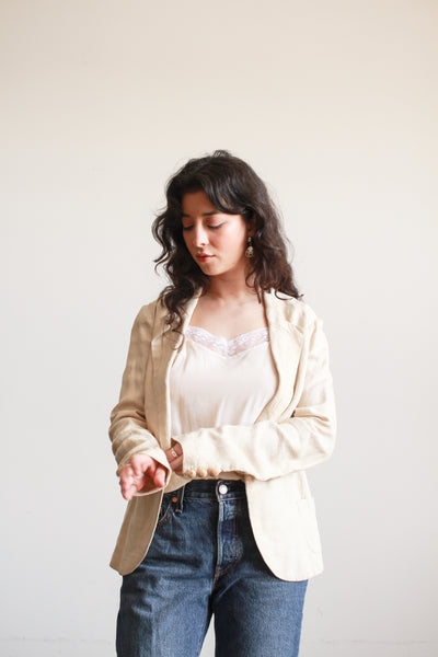 1920s Ecru Linen Blazer