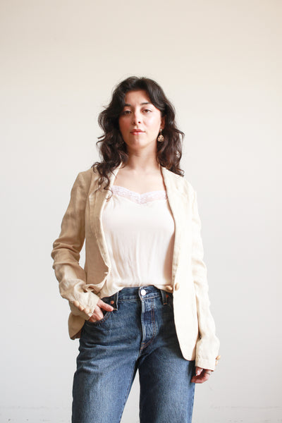 1920s Ecru Linen Blazer