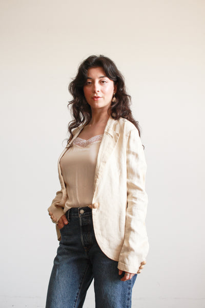 1920s Ecru Linen Blazer