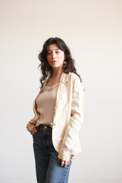 1920s Ecru Linen Blazer