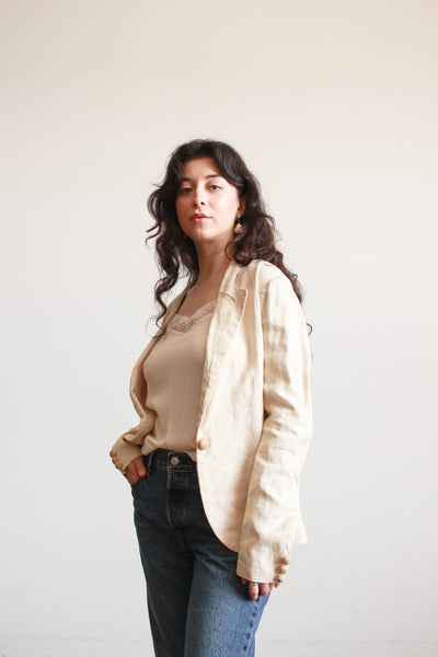 1920s Ecru Linen Blazer