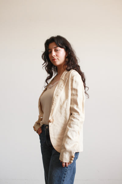 1920s Ecru Linen Blazer