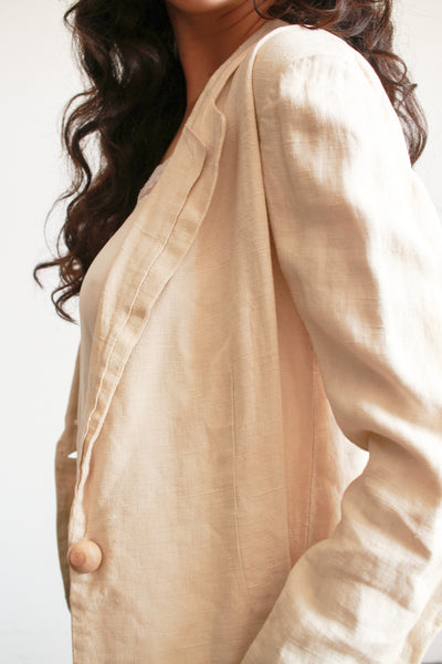 1920s Ecru Linen Blazer