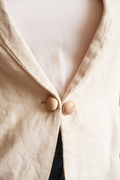 1920s Ecru Linen Blazer