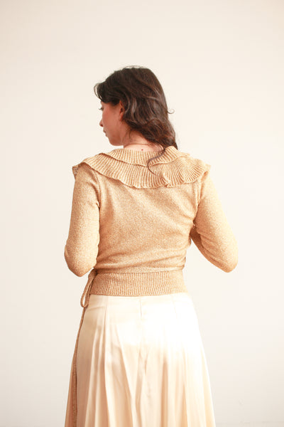 1970s Neiman Marcus Metallic Wrap Top