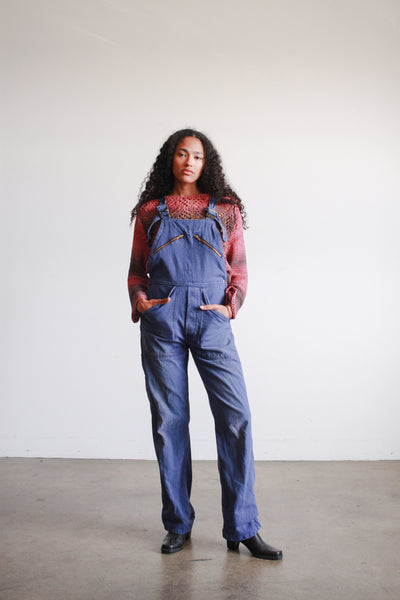 1970s Indigo French Workwear Overalls