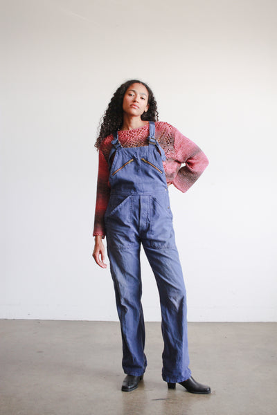 1970s Indigo French Workwear Overalls