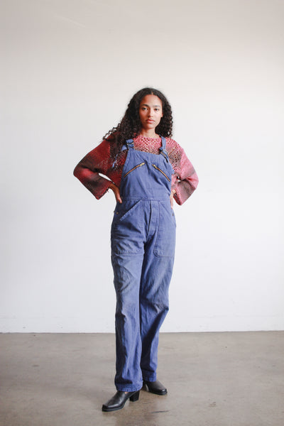 1970s Indigo French Workwear Overalls