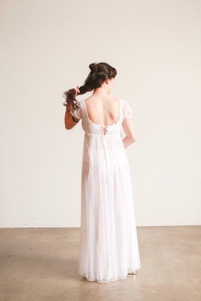 Edwardian Style White Empire Waist Nightgown