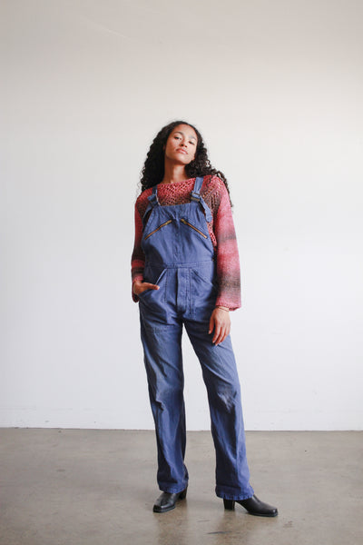 1970s Indigo French Workwear Overalls